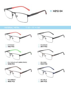 Металлическая оправа с дужками из материала TR-90 HZ12-54