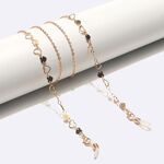 Gold-colored metal non-slip chain, with gold heart, for glasses and masks GL1598