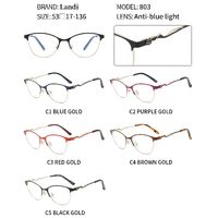 Protective anti-reflective coating metal glasses Landi LD803