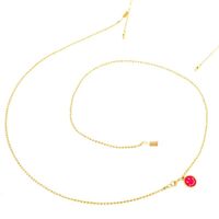 Metal non-slip chain, with red smiley face, for glasses and masks GL073-1