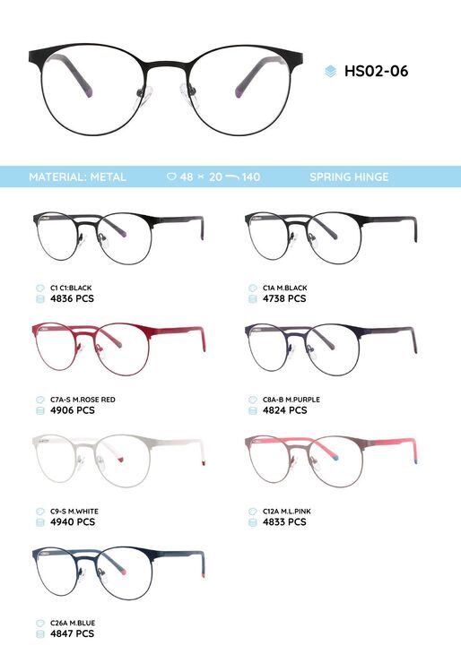 Metal frame with TR-90 temples HS02-06