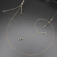 Металлическая нескользящая цепочка золотого цвета, с подвеской черные очки, для очков и масок GL399