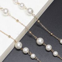 Металлическая нескользящая золотая цепочка, с жемчужиной, для очков и масок GL419