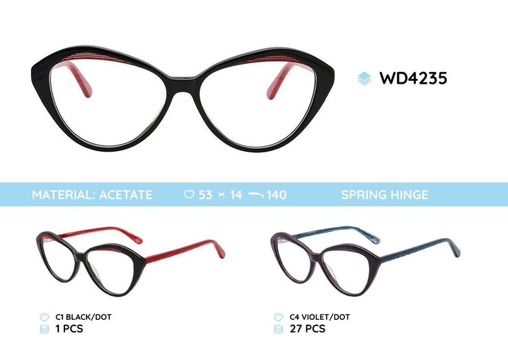 Plastic acetate eyeglasses frame for women WD4235