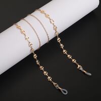 Gold-colored metal non-slip chain, with hollow crown, for glasses and masks GL882