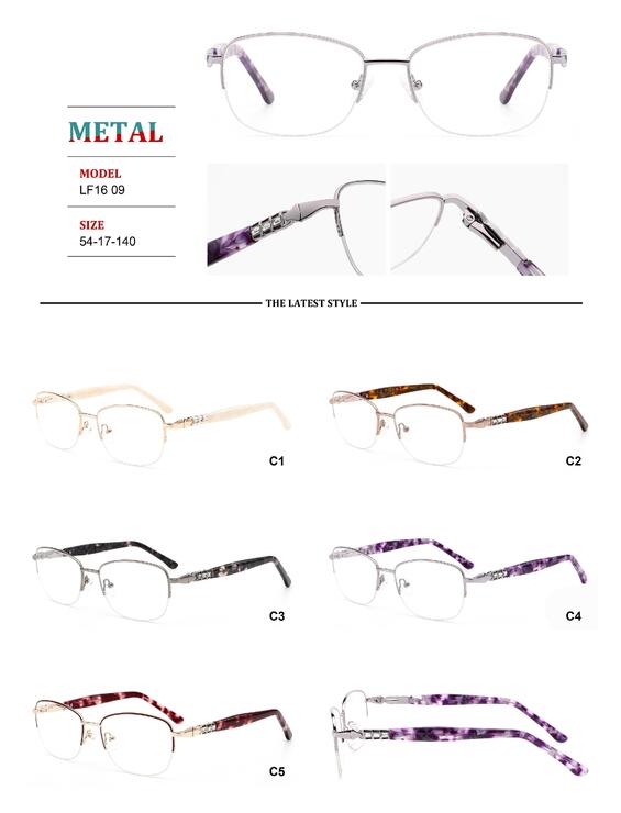Nylor metal frames for glasses with spring hinges Big City LF1609