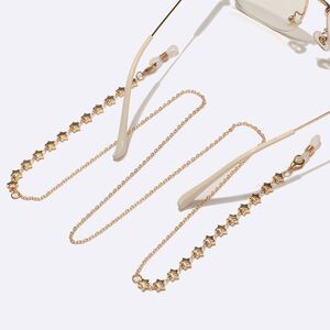 Gold-colored metal non-slip chain, with gold heart, for glasses and masks GL1565