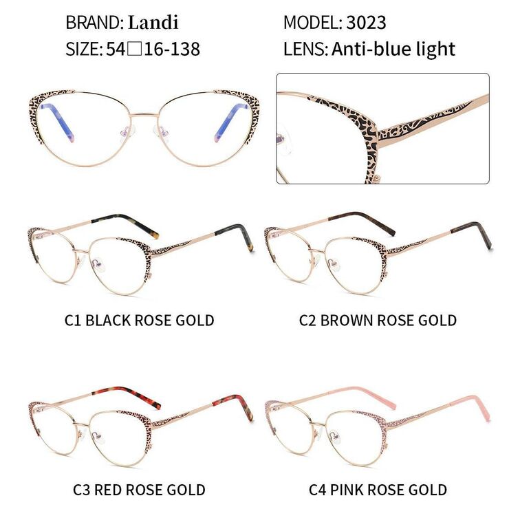 Очки защитные металлические с защитой от синего света Landi LD3023