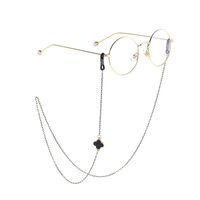 Metal non-slip chain with clover, for glasses and masks GL778
