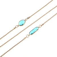 Металлическая нескользящая цепочка золотого цвета, из бусин с акриловым кристаллом, для очков и масок GL797