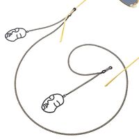 Black-colored metal non-slip chain, with pendant mask, for glasses and masks GL412