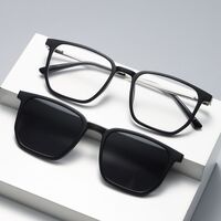 Оправа пластиковая TR90/PC + комплект из 5 поляризационных солнцезащитных насадок (клипон) на магните + кожаная сумка El Dorado EL2376