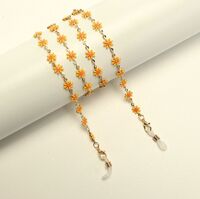 Gold-colored metal non-slip chain, with colorful daisy, for glasses and masks GL1875