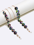 Glasses chain with octagonal colorful crystals GL1382