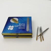 Set of 10 titanium coated straight flute taps M1.0-M2.0