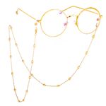 Gold-colored metal non-slip chain, with oval clip beads, for glasses and masks GL511