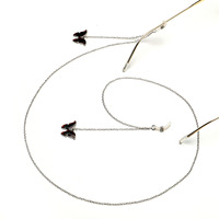 Metal eyeglass chain with butterfly pendant GL1078