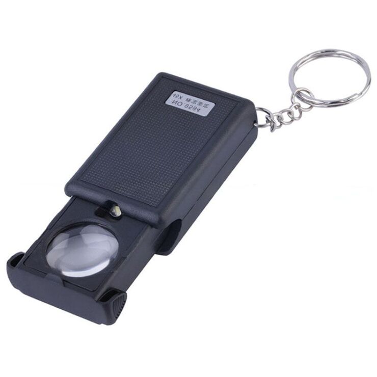 Folding magnifier with universal backlight 9584-XX, dimensions: ⌀21 mm. Magnification: 45Х