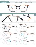 Plastic acetate frame for women with spring hinges YT13010-DA