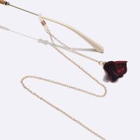 Gold-colored metal non-slip chain, with flower, for glasses and masks GL194-1