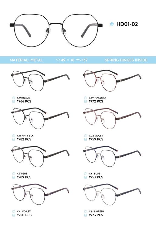 Metal frame with TR-90 temples HD01-02