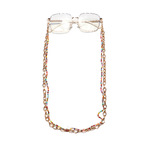 Metal and acrylic eyeglasses double chain GL1160