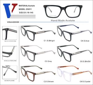 Plastic acetate frame with spring hinges D5011-DA