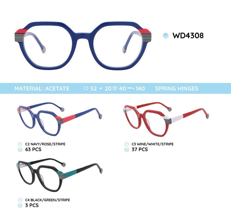 Plastic acetate eyeglasses frame WD4308