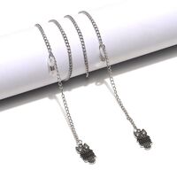 Silver-colored metal non-slip chain, with owl pendant, for glasses and masks GL1300