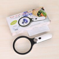 Magnifier with universal backlight, magnifying glass with handle 70108-XX, diameter 108 mm, magnification: 4Х, 30Х