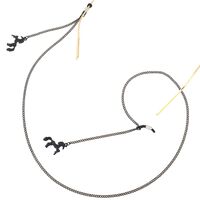 Black-colored metal non-slip chain, with pendant animal horse, for glasses and masks GL367