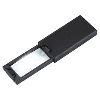 Folding magnifier with universal backlight 9581-XX, dimensions: 60*32 mm, ⌀9 mm. Magnification: 2,5Х, 45Х