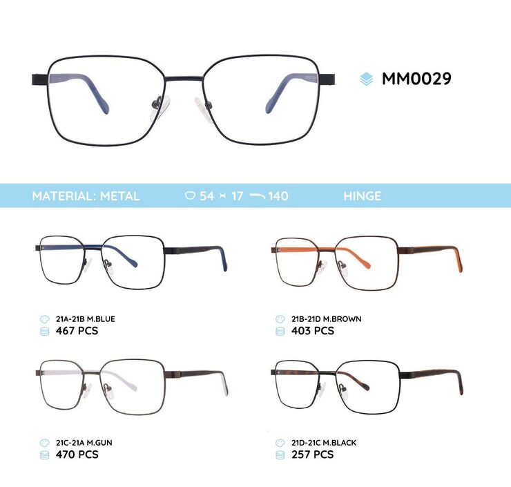 Metal men's frames for glasses MM0029