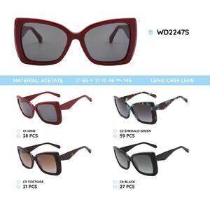 Plastic acetate frame polarized sunglasses WD2247S