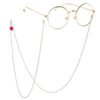 Metal non-slip chain, with red smiley face, for glasses and masks GL073-1