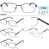 Ready-made metal frame glasses Vizzini V7028, plastic lens, diopters +0.75 to +6.00 (step 0.25)