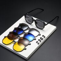 TR90/PC plastic frame + 5 polarized sun protection magnet clip-on set + leather bag El Dorado EL2363