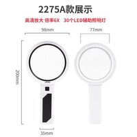 Magnifier with universal backlight, magnifying glass with handle 2275-XX-2, diameter: 75 mm, magnification: 6X