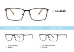 Metal men's frame for glasses with spring hinges MM4040