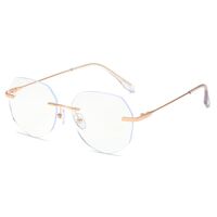 Metal rimless glasses with Blue ray cut KY5100尖