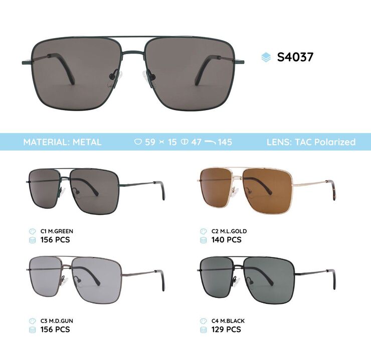 Metal frame polarized sunglasses S4037