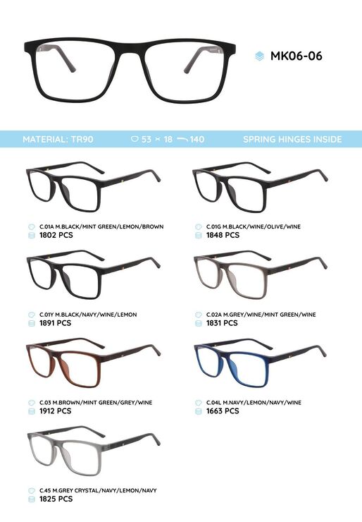 TR-90 plastic frames for glasses MK06-06