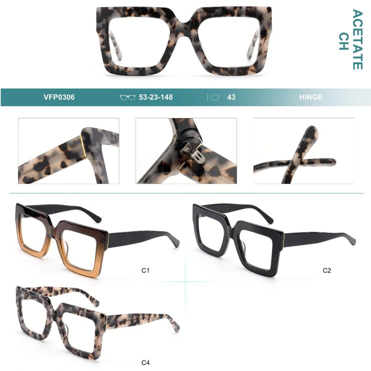 Plastic frames for glasses, thick acetate Big City VFP0306