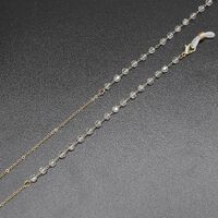 Металлическая нескользящая цепочка золотого цвета, с кристаллами, для очков и масок GL397