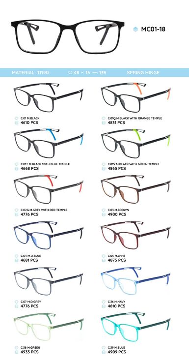 TR-90 plastic frames for glasses MC01-18