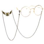 Bronze-colored metal non-slip chain, with skull, for glasses and masks GL117