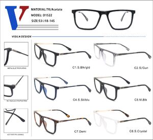 Оправа пластиковая из ацетата TR90 + металл с флексом D1522-DA