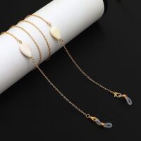 Gold-colored metal non-slip chain, with shell, for glasses and masks GL900