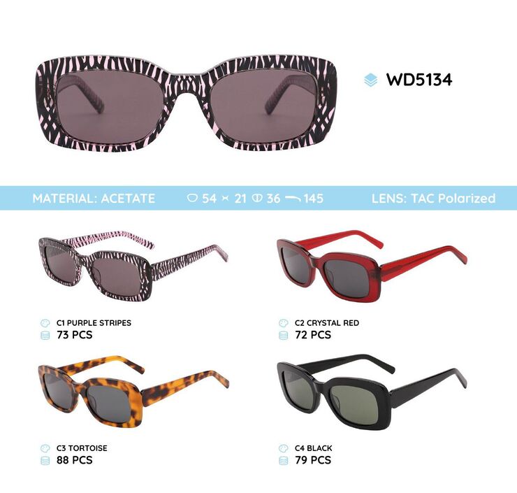 Plastic acetate frame polarized sunglasses WD5134