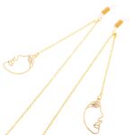 Gold-colored metal non-slip chain, with pendant mask face, for glasses and masks GL303